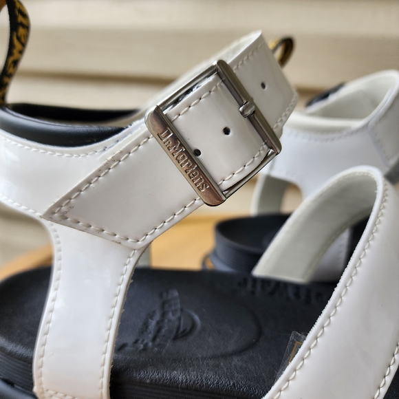 Dr. Martens Blaire patent leather strap white sandals - Picture 9 of 15